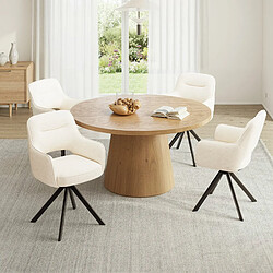 Acheter Smartue Lot 2 Chaises Pivotantes Premium Demi-Accoudoirs, Base Métal Haute Stabilité, Beige