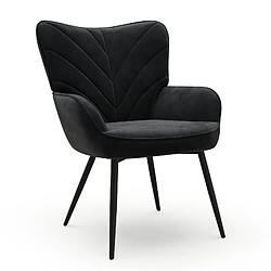 Smartue Chaise Moderne à Motif Feuille - Design Simple et Naturel - Chaise polyvalente salon et bureau, noir