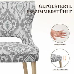 Smartue Chaise - Lot de 2 chaises capitonnées dossier haut style club – Pour salle à manger, cuisine, salon – Jacquard pas cher