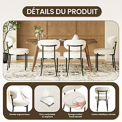 Avis Smartue Chaises de salle à manger modernes – Lot de 2, pieds en métal robustes et assise ultra-confortable - Blanc