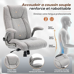 Acheter Smartue Chaise de Bureau Ergonomique Pivotante, Fauteuil de Direction, Capacité 150 kg, Gris