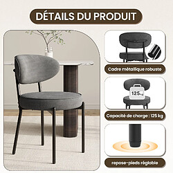 Acheter Smartue Chaises de salle à manger modernes – Lot de 2, pieds en métal robustes et assise ultra-confortable-Gris