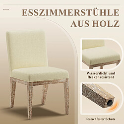 Acheter Smartue Lot de 2 Chaises – Design Rétro Élégant, Dossier Haut, Structure en Bois Robuste, Confort Classique pour Cuisine - beige