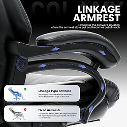 Acheter Smartue Fauteuil directeur haut avec accoudoirs réglables, dossier structuré et assise extra-large en simili-cuir, Noir