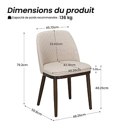 Avis Smartue Lot de 2 Chaises de Salle à Manger Beige