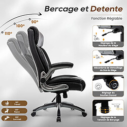 Avis Smartue Chaise de bureau - chaise de bureau ergonomique - Fauteuil de direction pivotant, capacité de charge de 150 kg - Noir