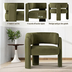 Smartue Fauteuil baril moderne en bois solide - Vert pas cher
