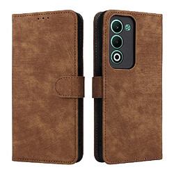 Étui Pour OPPO A5 4G/5G Portefeuille Flip Folio Couverture de fentes pour cartes Blocage RFID Fermeture magnétique Cuir PU Marron