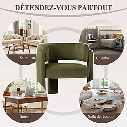 Smartue Fauteuil baril moderne en bois solide - Vert pas cher