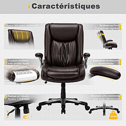 Smartue Chaise de bureau – Chaise de bureau ergonomique Robuste, charge maximale 181 kg - Marron