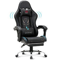 Smartue Chaise gaming ergonomique, avec repose-pieds, capacité de charge maximale 136kg - Noir