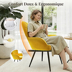 Smartue Chaise Moderne à Motif Feuille - Design Simple et Naturel - Chaise polyvalente salon et bureau, jaune