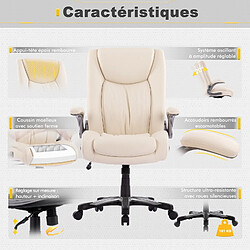 Smartue Chaise de bureau – Chaise de bureau ergonomique Robuste, charge maximale 181 kg - Beige