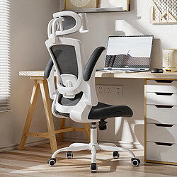 Avis Smartue Chaises de bureau - Chaise de bureau ergonomique – Dossier haut en mesh, soutien lombaire et appuie-tête réglables, accoudoirs relevables – gris