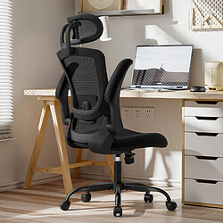 Avis Smartue Chaises de bureau - Chaise de bureau ergonomique – Dossier haut en mesh, soutien lombaire et appuie-tête réglables, accoudoirs relevables – Noir