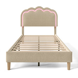 Acheter STILVORA Lit d'enfant rembourré 90×190 cm avec tête de lit LED et hauteur réglable