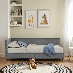 OKWISH Avec rangement sous le lit - Matière : Velours - Sans Matelas