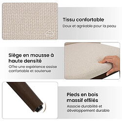 Smartue Lot de 2 Chaises de Salle à Manger – Chaises Design Confortables en Tissu avec Pieds en Bois Massif, Idéales pour Salon, Cuisine ou Salle à Manger - Beige pas cher