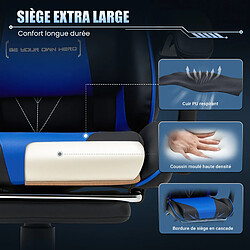 Avis Smartue Chaise Gaming Ergonomique avec Repose-Pieds, Capacité de Charge Max 136 kg, Bleu