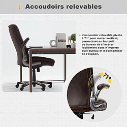 Smartue Chaise de bureau – Chaise de bureau ergonomique Robuste, charge maximale 181 kg - Marron pas cher