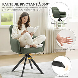 Smartue Lot 2 Chaises Pivotantes Premium Demi-Accoudoirs, Base Métal Haute Stabilité, Vert pas cher