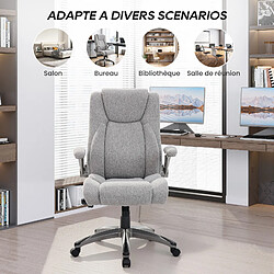Avis Smartue Chaise de Bureau Ergonomique Pivotante, Fauteuil de Direction, Capacité 150 kg, Gris