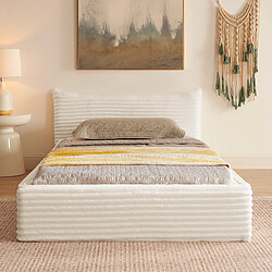 OKWISH En velours corduroy - Avec tête de lit - Matière : Chenille - Sans Matelas