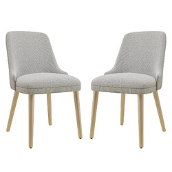 Smartue Lot de 2 Chaises de Salle à Manger Haut Dossier – Style Vintage Chic, Assise Confortable, Idéales pour Cuisine et Salle à Manger – Gris