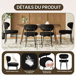 Avis Smartue Chaises de salle à manger modernes – Lot de 2, pieds en métal robustes et assise ultra-confortable-Noir