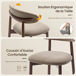 Avis Smartue Lot de 2 Chaises de Bar Modernes, Assise Confortable en Tissu, Structure en Bois, Marron