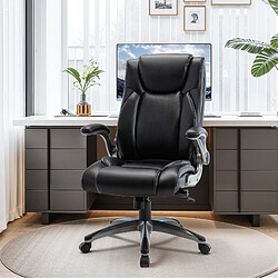 Smartue Chaise de bureau - chaise de bureau ergonomique - Fauteuil de direction pivotant, capacité de charge de 150 kg - Noir