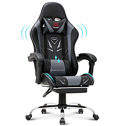 Smartue Chaise gaming ergonomique, avec repose-pieds, capacité de charge maximale 136kg - Gris