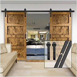 244cm Kit de Rail de Porte Coulissante pour Double Porte pas cher