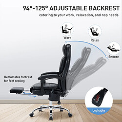 Acheter Smartue Chaise de bureau, Chaise de bureau massage 6 points et chauffage lombaire 3 niveaux, Inclinaison 94-125°réglable-noir