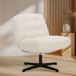 Smartue Chaise de Bureau Décontractée, Assise Large en Mousse Mémoire - Blanc