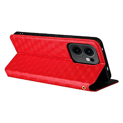 Avis Étui Pour Oppo Reno 13 F 4G/5G Cuir PU Portefeuille Fermeture magnétique Motif 3D Titulaire de fentes pour cartes Rouge