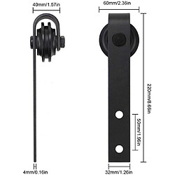 Avis 2.0m Kit Quincaillerie de Rail Suspendu Porte Coulissante