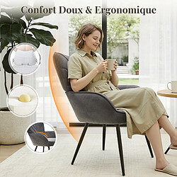 Smartue Chaise Moderne à Motif Feuille - Design Simple et Naturel - Chaise polyvalente salon et bureau, gris