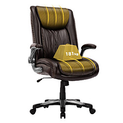 Smartue Chaise de bureau – Chaise de bureau ergonomique Robuste, charge maximale 181 kg - Marron