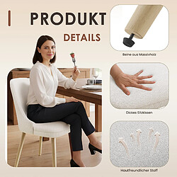 Smartue Lot de 2 Chaises de Salle à Manger Haut Dossier – Style Vintage Chic, Assise Confortable, Idéales pour Cuisine et Salle à Manger – beige