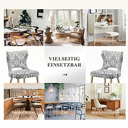 Avis Smartue Chaise - Lot de 2 chaises capitonnées dossier haut style club – Pour salle à manger, cuisine, salon – Jacquard