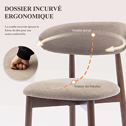 Acheter Smartue Lot de 2 chaises style nordique, pieds en bois, H81×L56.4×P52.6 cm – Camel