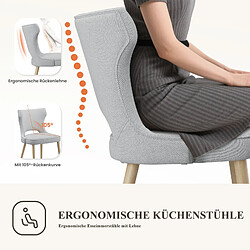 Avis Smartue Chaise – Lot de 2 chaises capitonnées dossier haut style club – Pour salle à manger, cuisine, salon – Gris clair