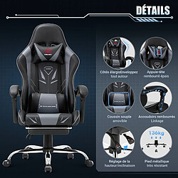 Acheter Smartue Chaise Gaming Ergonomique avec Repose-Pieds - Gris