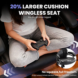 Smartue Fauteuil directeur haut avec accoudoirs réglables, dossier structuré et assise extra-large en simili-cuir, Noir pas cher