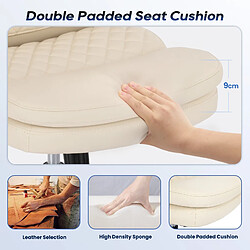 Smartue Chaise de bureau - Chaise de Bureau Ergonomique en Cuir – Hauteur Réglable, Dossier Inclinable, Accoudoirs Confortables – Beige