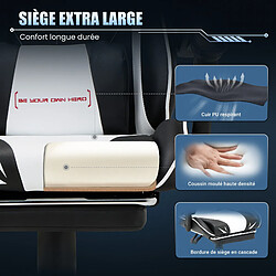 Avis Smartue Chaise Gaming Ergonomique avec Repose-Pieds, Capacité de Charge Max 136 kg, Blanc