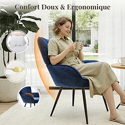 Smartue Chaise Moderne à Motif Feuille - Design Simple et Naturel - Chaise polyvalente salon et bureau, bleu