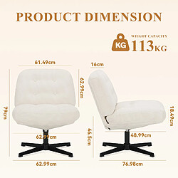 Smartue Chaise de bureau - Assise large en mousse mémoire, confort et soutien, usage bureau et maison - Blanc