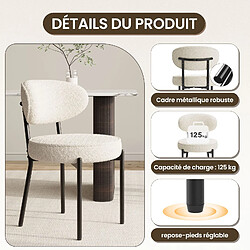 Acheter Smartue Chaises de salle à manger modernes – Lot de 2, pieds en métal robustes et assise ultra-confortable - Blanc